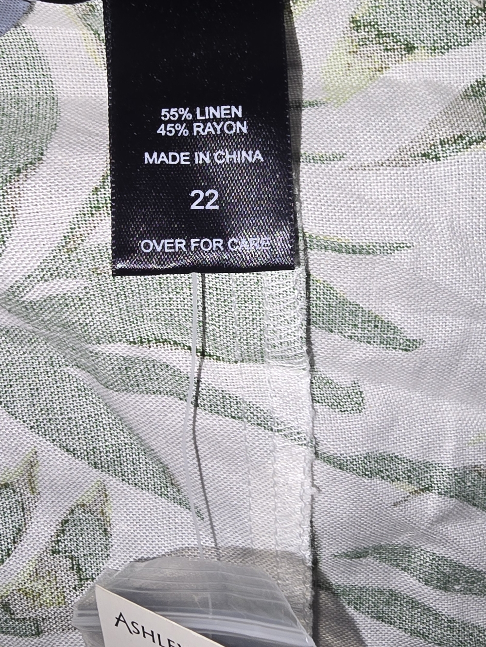 Ashley Stewart Palm Print Shirt in Green - Picture 4 of 5
